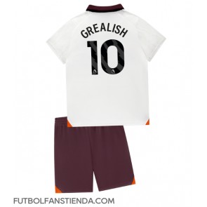 Manchester City Jack Grealish #10 Segunda Equipación Niños 2023-24 Manga Corta (+ Pantalones cortos)